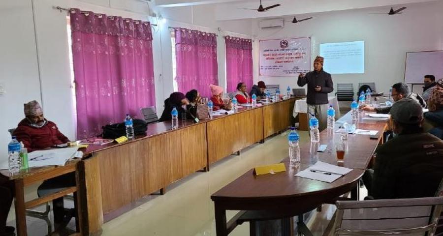 Photo of. capacity development training to LGs representatives and officials on LG planning process, Budgeting and Result Based monitoring in Kalawalguri Jhapa.